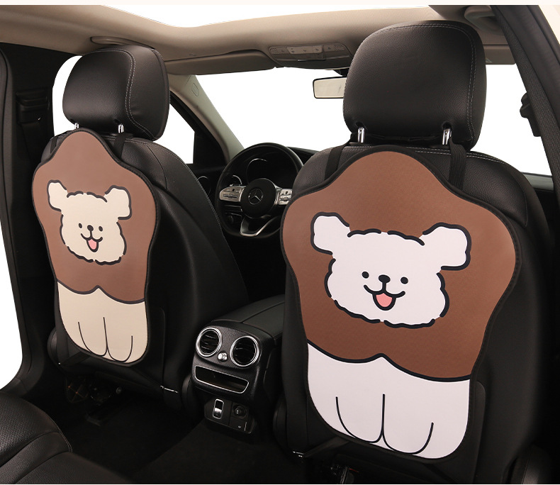 Women's Cute Cartoon Car Seat Back Anti-Kick Pad Dirty Resistant Car Rear Seat Back Anti-Stain Pad