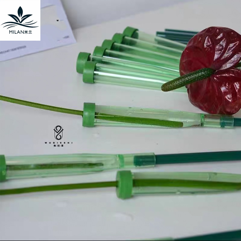 Orquídea de mariposa alargada tubo de orquídea de mariposa flor fresca tubo de nutrición transporte de flores tubo de almacenamiento de agua material de herramientas de flores DIY