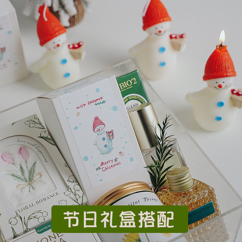 圣诞节小礼品手工香氛伴手礼雪人造型蠟燭跨境圣诞香薰蜡烛定制|undefined