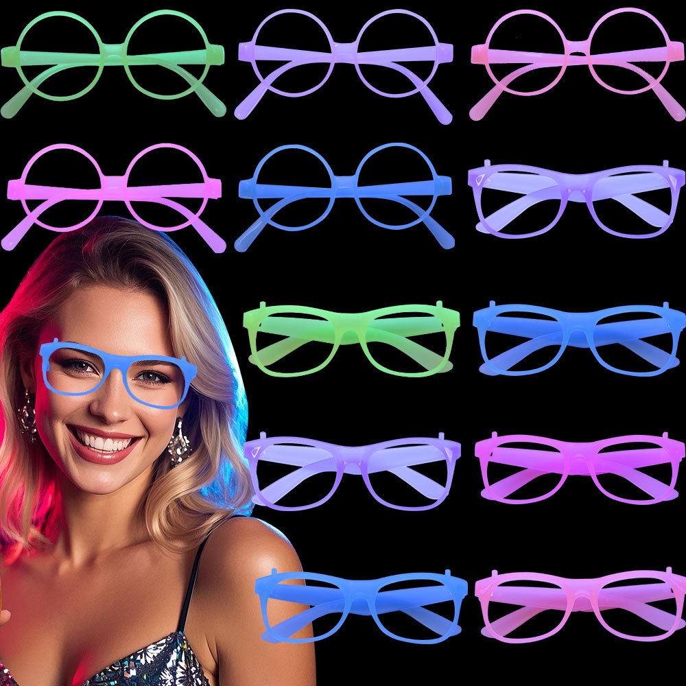Birthday decoration fluorescent color-changing photo glasses frame…