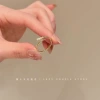 Golden Sparkling Diamond Nail Ring