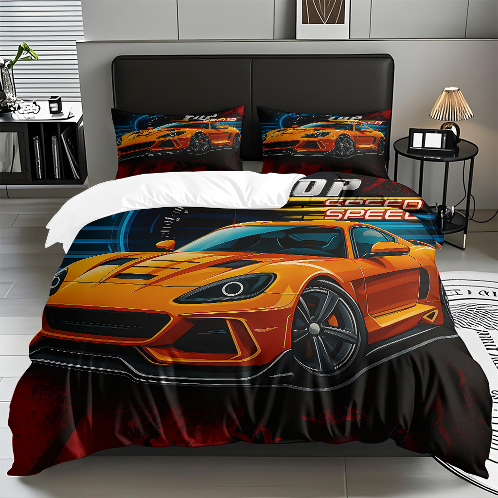 TEMU / JIT Cool Car Digital Printed Edredon Kit suave piel-profiliable fábrica de origen textil