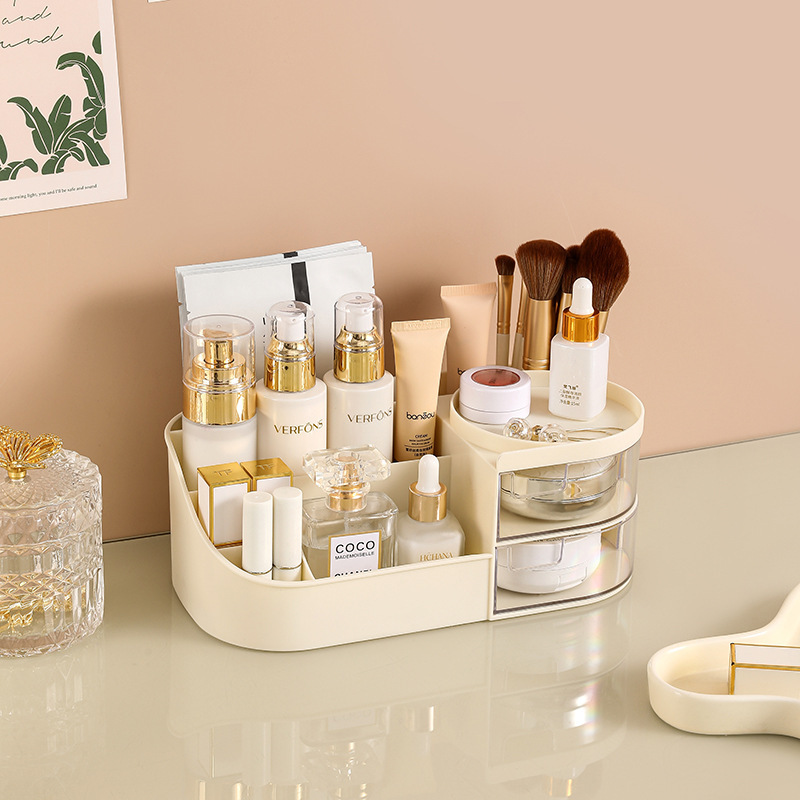 Caja de almacenamiento de cosméticos tipo cajón mesa de tocador espejo de maquillaje estante de productos de cuidado de la piel caja de maquillaje de lápiz labial transfronterizo