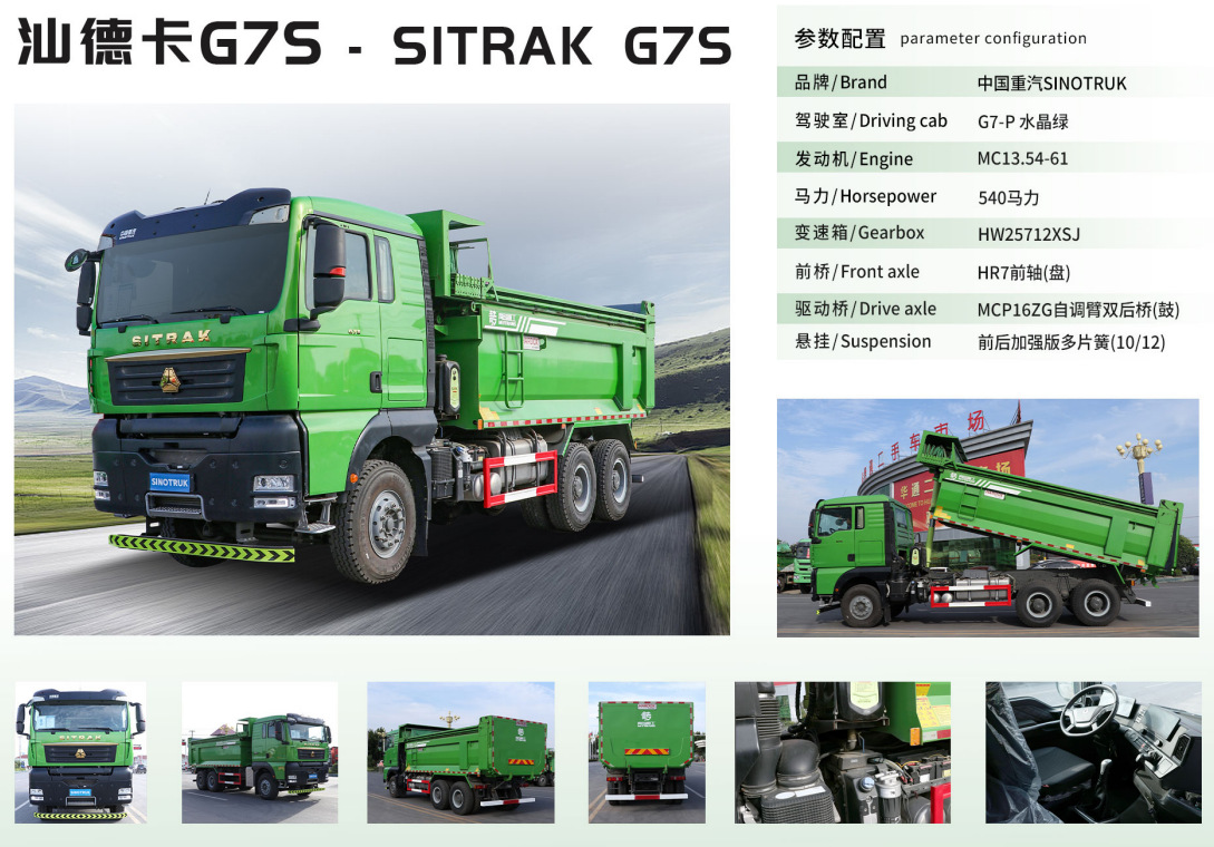 Sinotruk Shandeka U-Type Sitrak Dump Truck 6.4m ×4 Dump Truck for Transporting Gravel and Soil, Engineering Vehicle, Dump Truck