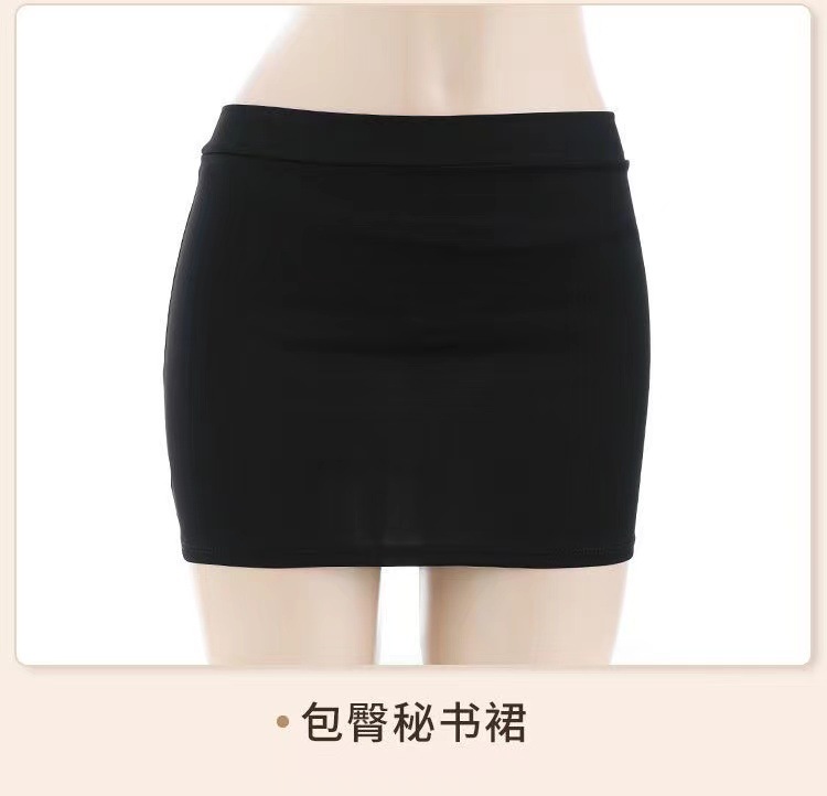 Sexy Secretary Roleplay Costume Set with Chiffon Shirt, Mini Skirt and Panties — detail image 12