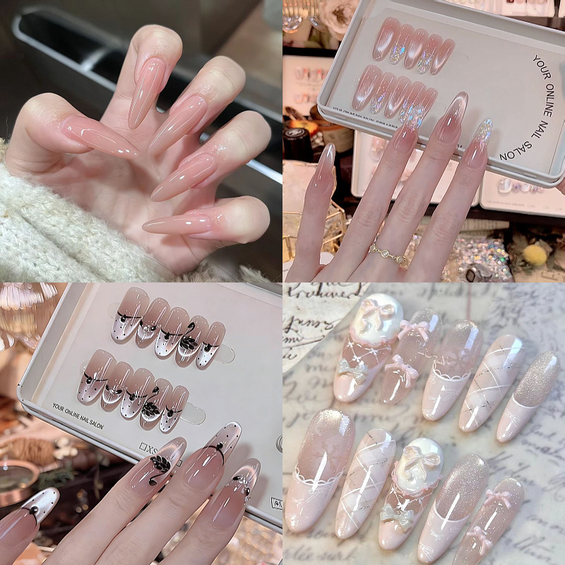 Handmade Pure Desire Xuanxuan Style Nude Color Kanroji Manicure Wearable Nails Whitening Advanced Simple Versatile Detachable