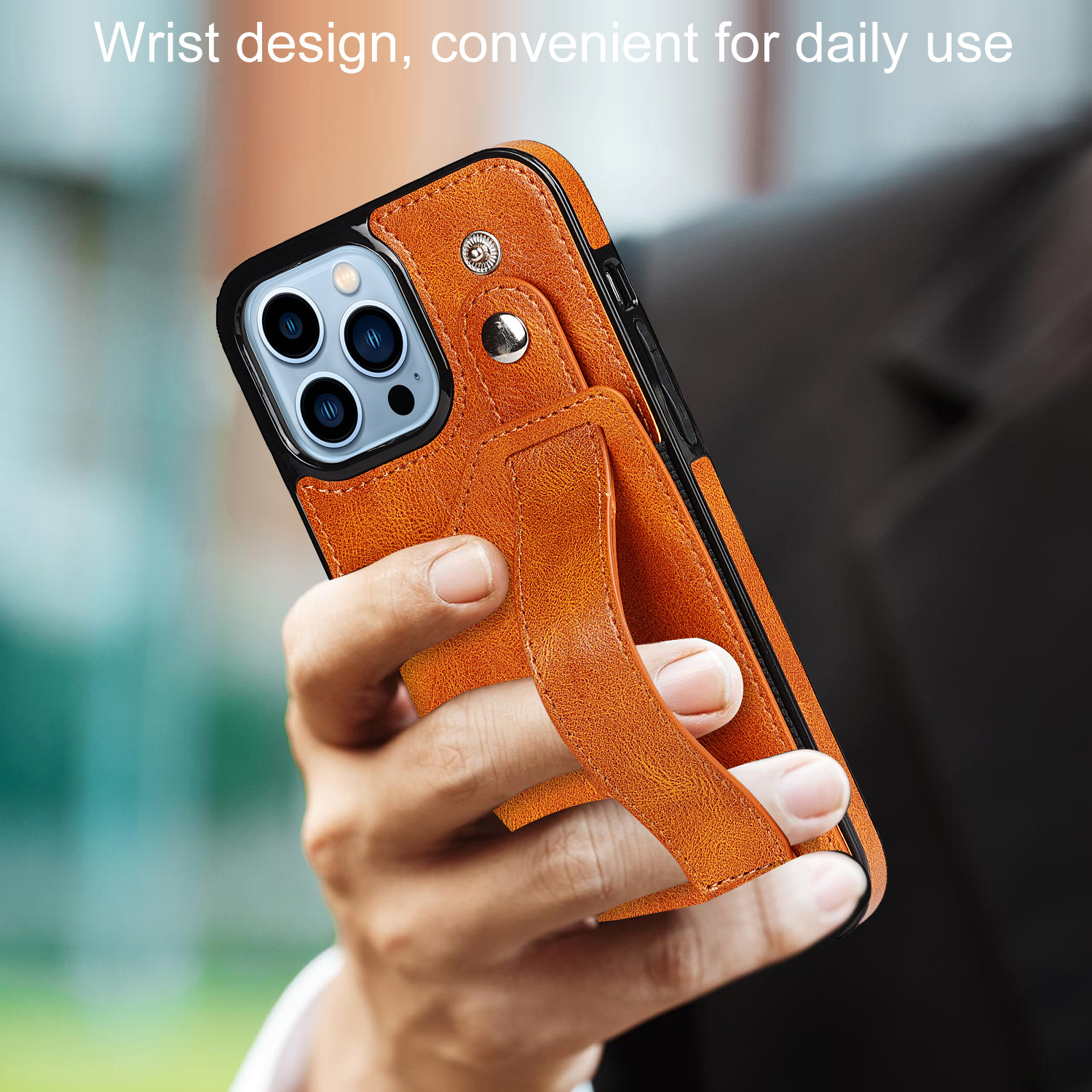 Convient au bracelet Apple 14, à l'étui en cuir pour téléphone iPhone 15, à l'insertion de cartes, à l'étui de protection créatif 13_voghion.com