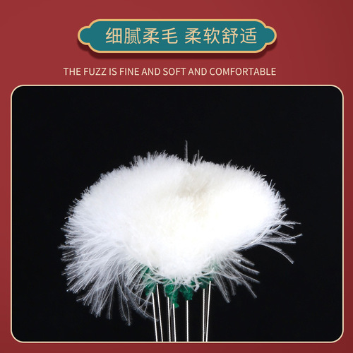 Single silver needle goose feather stick chicken feather stick crane feather stick horsetail ear picking tool ear picking spoon ear hair removal manufacturer wholesale