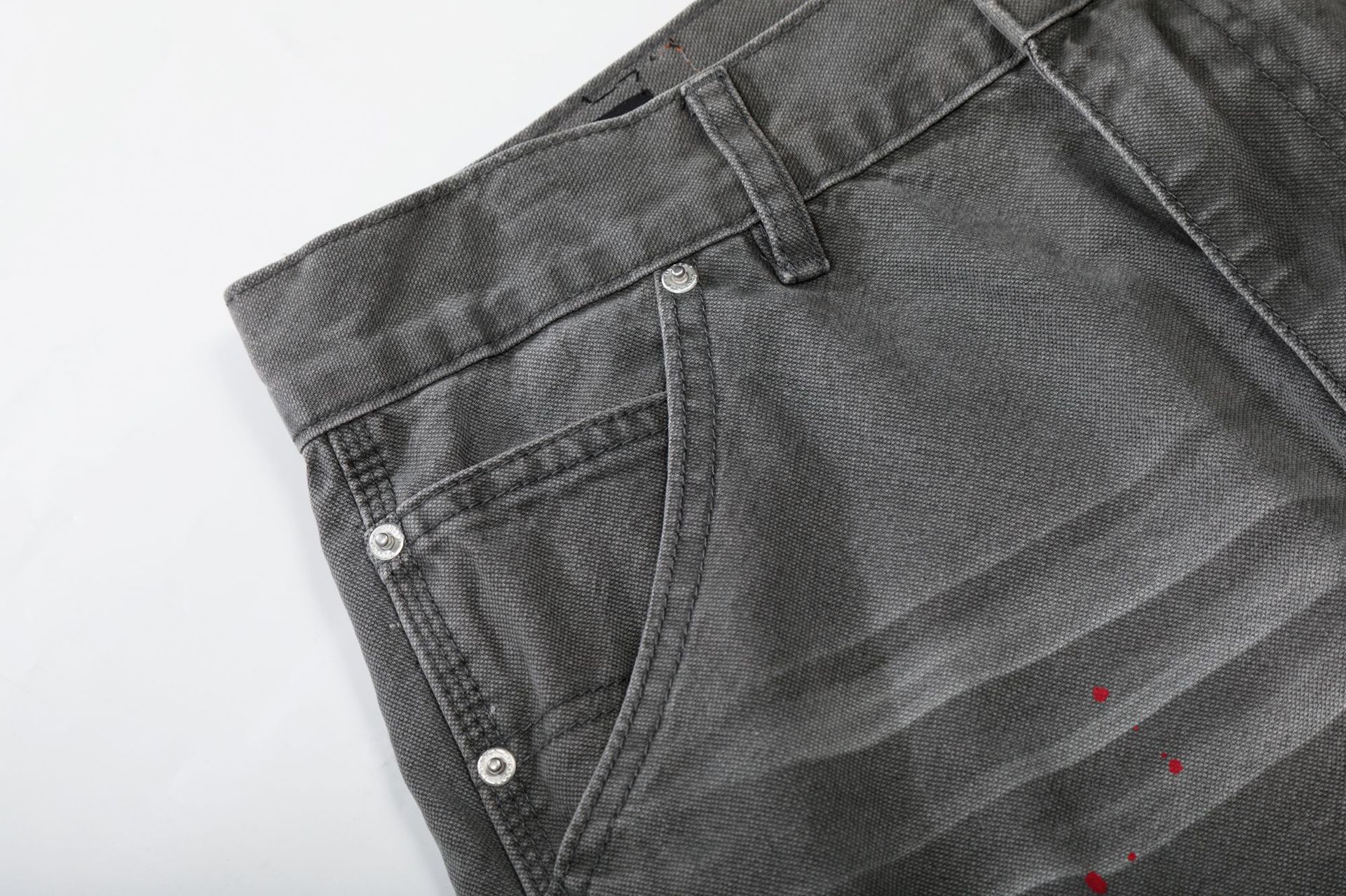 Men's Wide Leg Jeans High Street Style Z059 Whisker Texture Artificial Paint Splatter Design_mkmklike.com