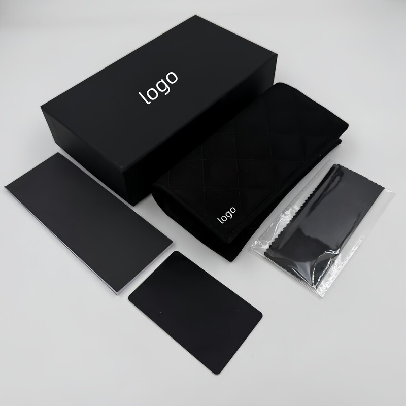 Wholesale of high-end luxury fabric eyeglass cases, black anti-pressure stylish sunglasses case, sunglasses packaging box