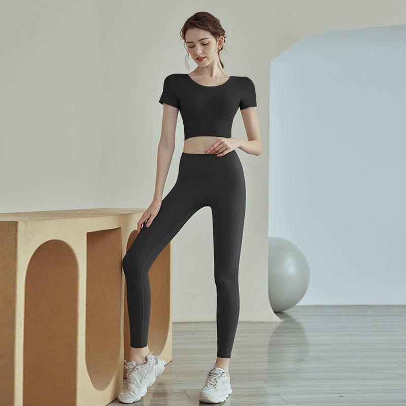 Йога-майка для спорта без бренда — Crop с Bust removable cups, дышащий тренировочный комплект