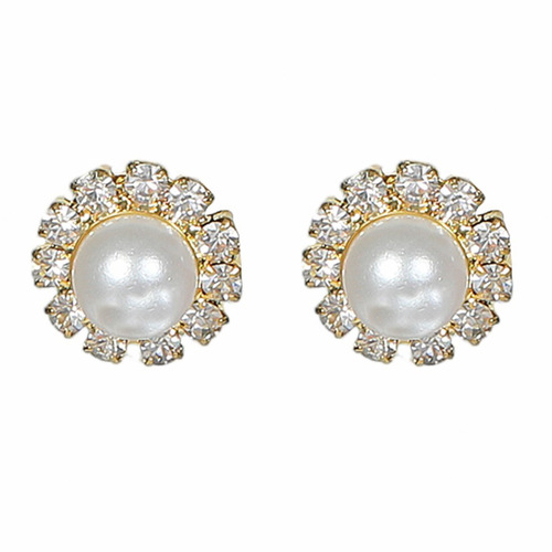 Elegant vibe water diamond pearl earrings, niche design versatile water diamond earrings earrings
