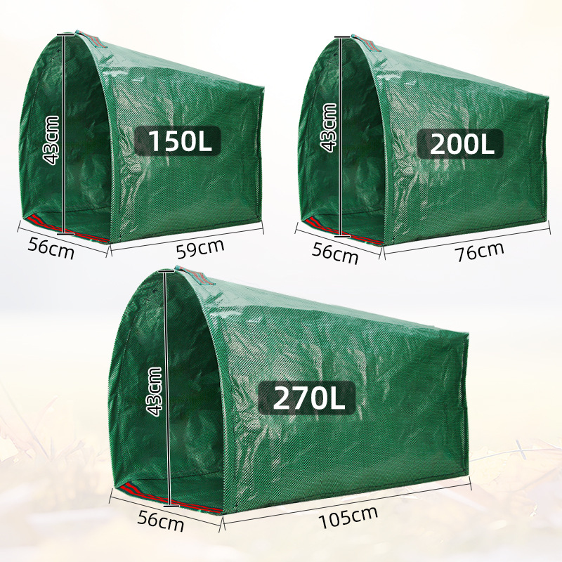 국경 간 정원 가방 정원 반원형 쓰레받기 잎 가방 수거 쓰레기 봉투 잎 가방 잎 보관 가방