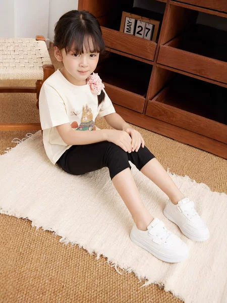 Factory direct Korean version of summer children's pants cropped pants girls cotton cropped leggings children's leggings