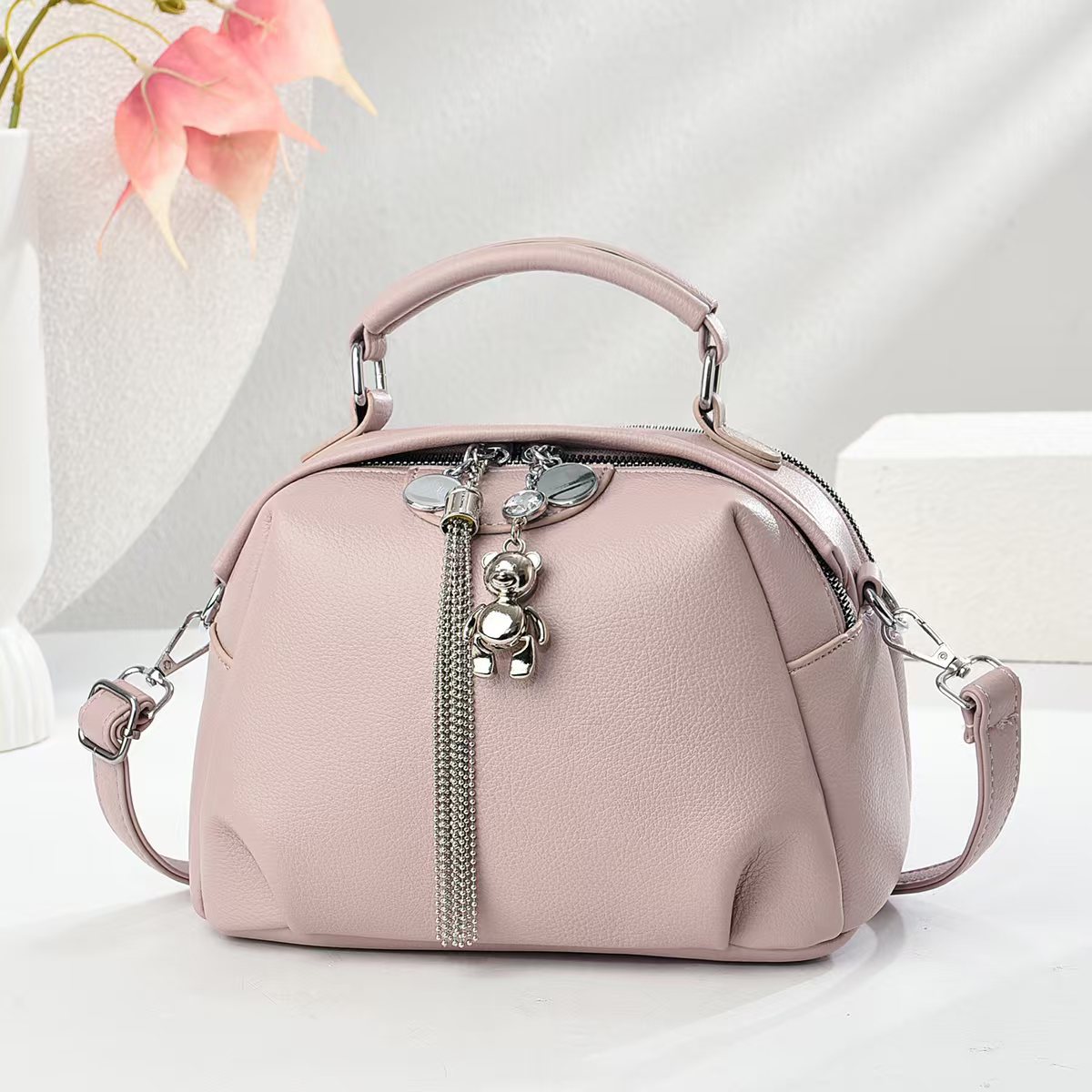 Patrón de lichi de cuero suave de moda salvaje 2025 nuevo bolso de viajero bolso de hombro de gran capacidad retro de verano