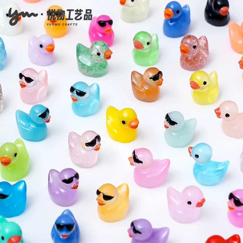 Симпатичные красочные светящиеся солнцезащитные очки Маленькая желтая утиная кукла