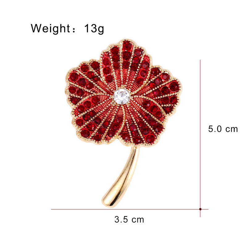 英国纪念罂粟花胸针 新品花朵滴油别针 英国国殇纪念胸花徽章|undefined