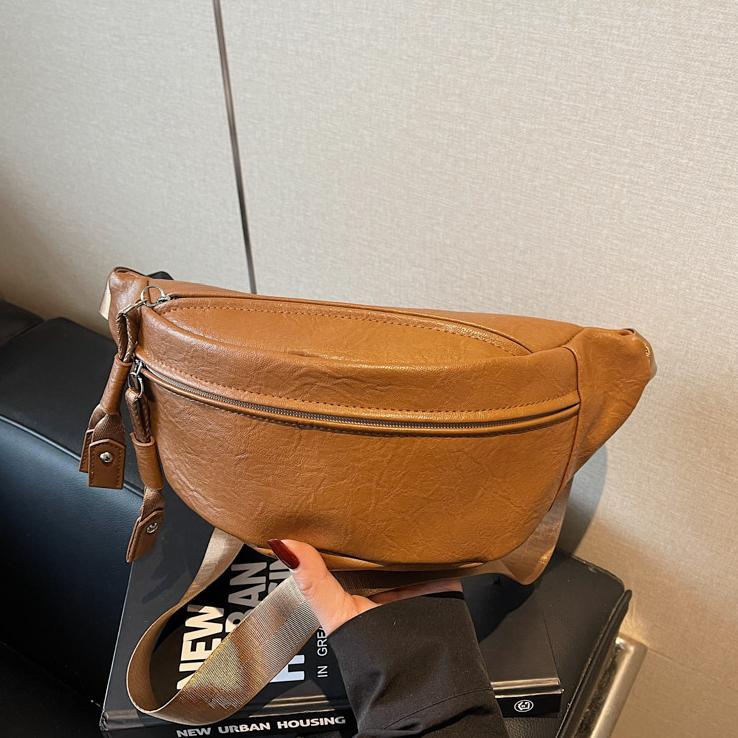 Bolso bandolera de color sólido retro de venta caliente transfronterizo para mujer 2025 nuevo bolso de pecho casual de todo fósforo bolsillo simple para el trabajo