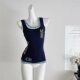 Pure Desire Style Vintage Sanskrit Printed Camisole Women's Summer New Casual Slimming Inner Stacked Sleeveless Top