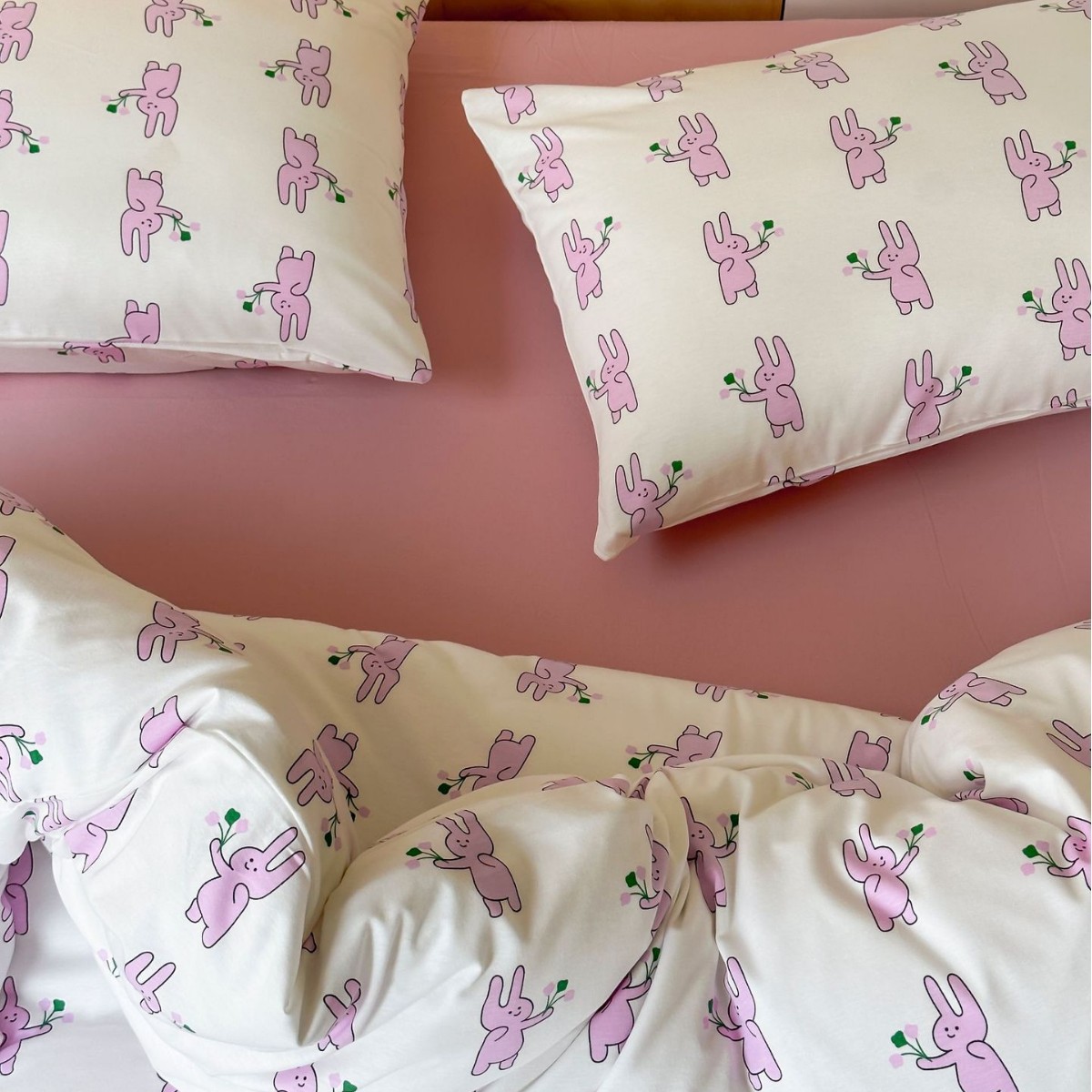 꽃 토끼-클래스 모성 및 유아 등급 100 면 니트 면화