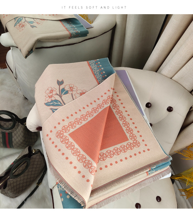 Femmes Décontractée Style Simple Fleur Imitation Cachemire Foulard display picture 4