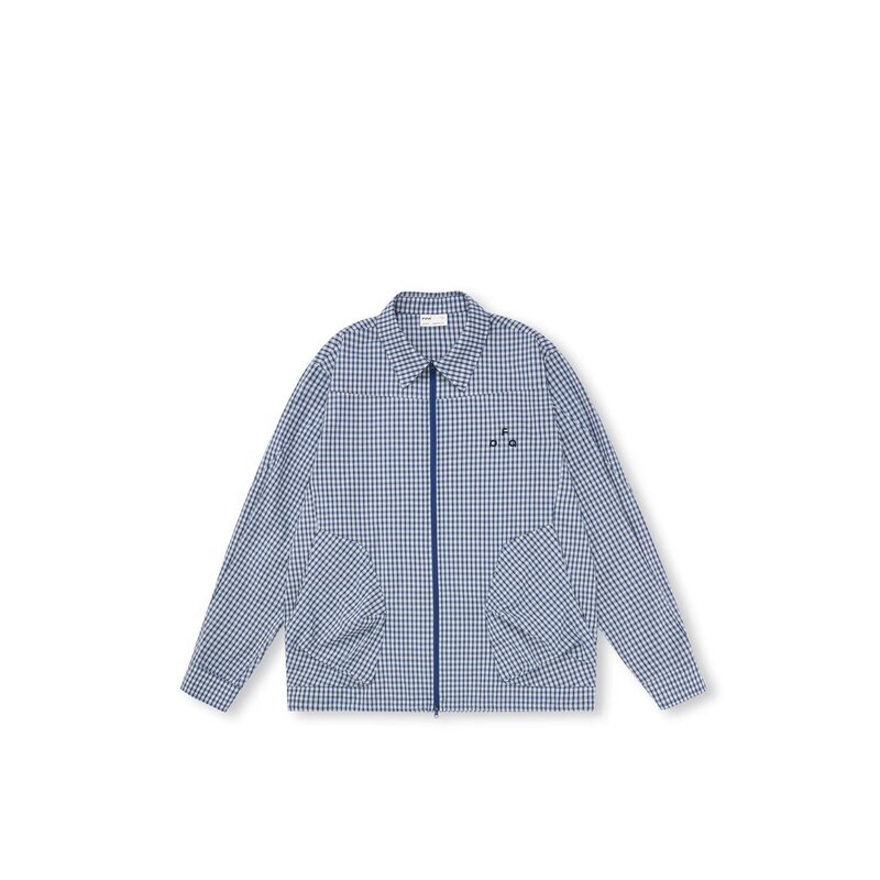 High-End Niche Trendy Brand Blue Plaid Shirt Thin Jacket for Women, New Autumn Casual Couple's Turn-Down Collar Jacket High-End Niche Trendy Brand Blue Plaid Shirt Thin Jacket for Women, New Autumn Casual Couple's Turn-Down Collar Jacket