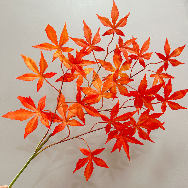 仿真枫树叶红枫叶酒店大树假树装饰鸡爪枫冬季户外造景假树叶批发