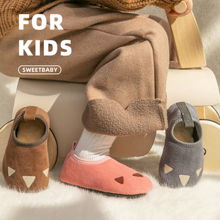 Children's floor shoes thick bottom polar fleece non-slip home soft bottom fleece-lined thick plush shoes cartoon cold-proof floor socks