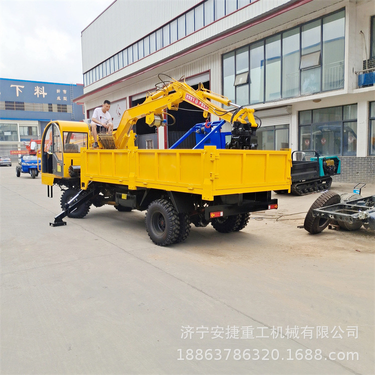 四不像随车抓挖吊一体机 3吨卷扬拉山随车抓木机 甘蔗装载运输车