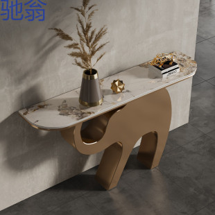 YP7 Light Luxury Rock Board Entrance Table Table for Villa Hotel Simple Living Room Home Storage Rack Corridor Decorative Cabinet Strip