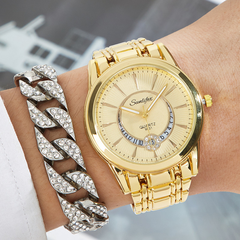 Marca multi-funcional reloj de los hombres al por mayor correa de acero negocio impermeable luminoso reloj de cuarzo de los hombres reloj no mecánico reloj de los hombres