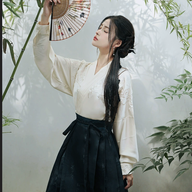 Sansui, Hanfu, with embroidery, with short sleeve, gradient, 40