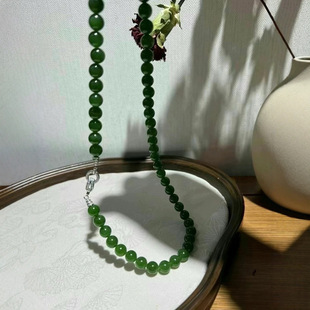 Jin Yutang and Tian Jasper Necklace 8mm Set of Poetic Jasper Bead Chain