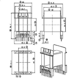 Ee65 Transformer Skeleton Ee65 Skeleton Ee65 Horizontal 8 + 8 Skeleton Bobbin