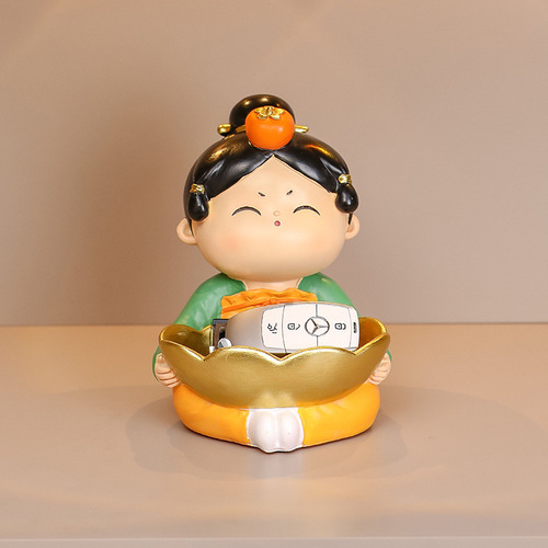 Creative Tang Lady Entrance TV Cabinet Setup Table for Housewarming and New Home Decoration Living Room Desktop Keychain Storage Tray