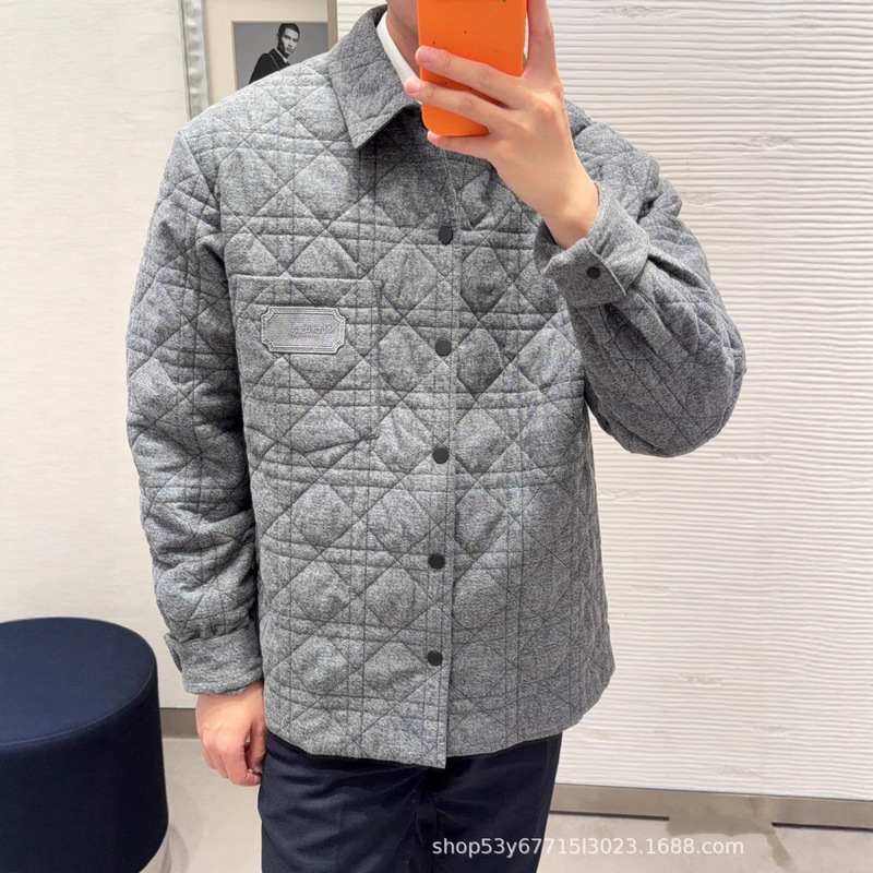 High Version D Brand 25Fw Cotton Flannel Herringbone Blade Embroidery Single-Breasted Jacket Unisex Coat