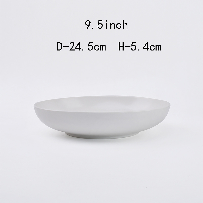 9 pulgadas de alta temperatura de cerámica azul y blanco plato de sopa poco profundo plato de sopa de hotel pequeño plato de sopa fresco plato redondo plato de frita doméstico