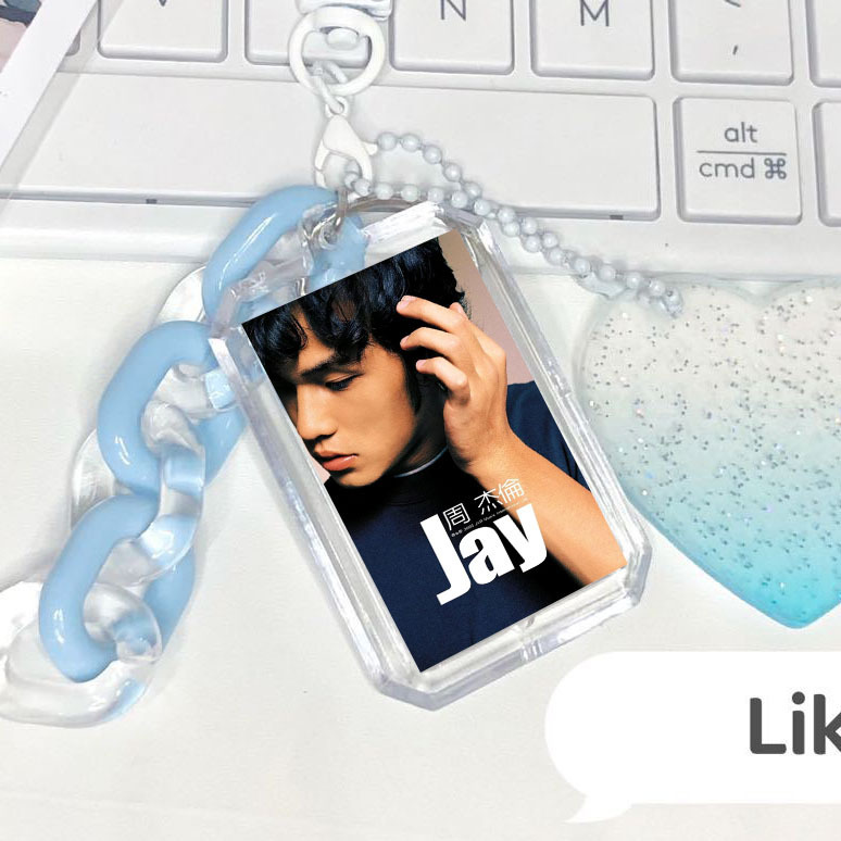 JAY Chou Cover Album Photo Keychain Schoolbag Pendant Accessories Star Aid Fans Peripheral Commemoration