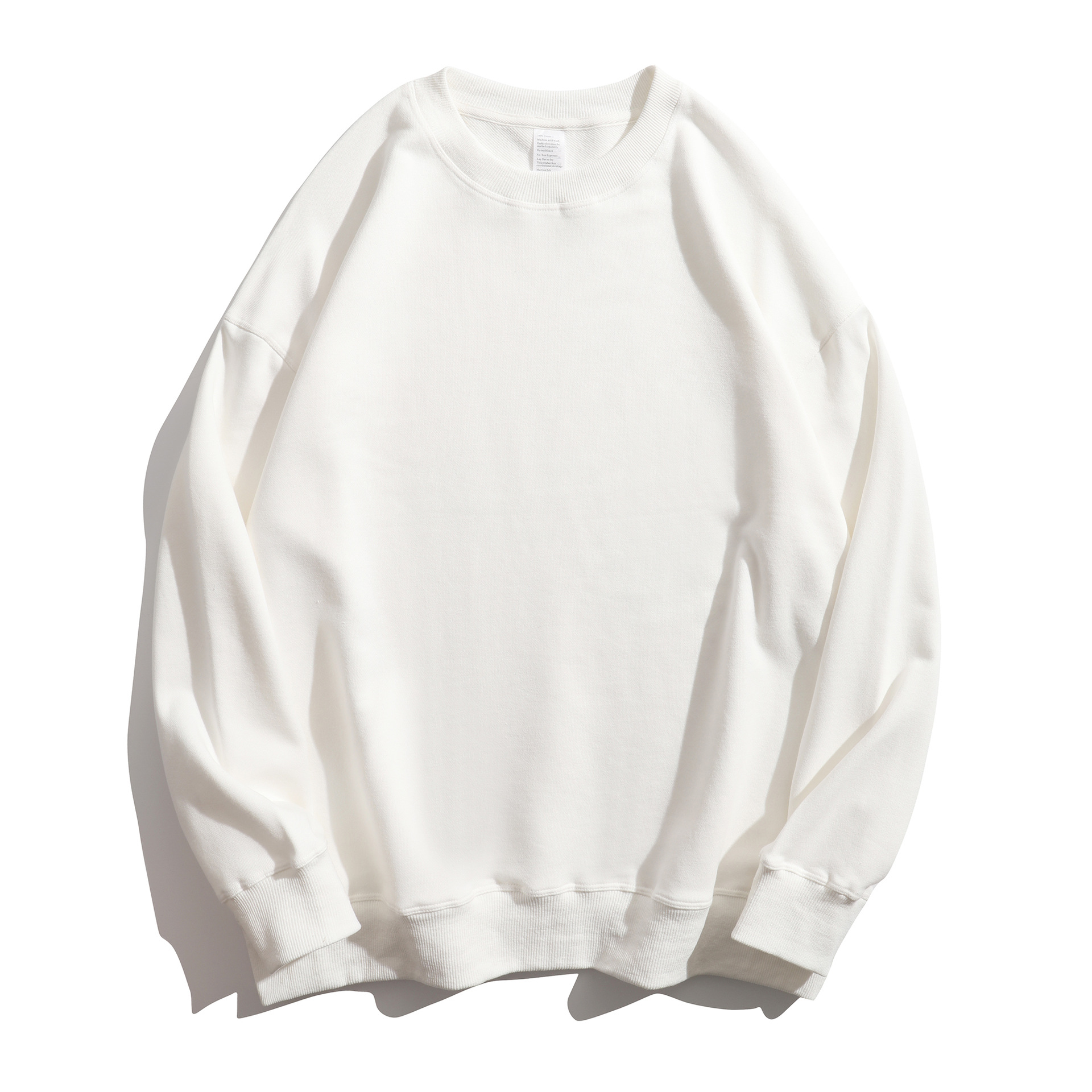 400g Round Neck Heavyweight Sweatshirt for Men and Women Loose Off-Shoulder Oversize Trendy Brand Large Terry Pullover Sweatshirt Customization