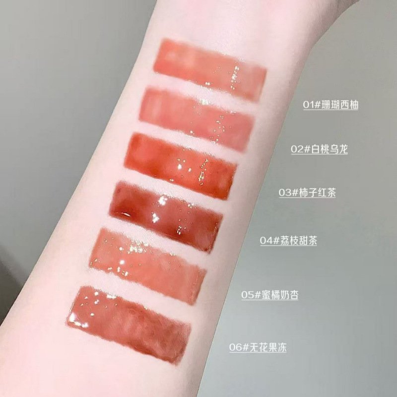 SHAQINUO frutas hidratante labial, miel transparente, espejo de labios transparente, maquillaje transfronterizo de labios transparentes, maquillaje transfronterizo de belleza