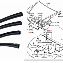 MR437091 MR503543 MR437095 MR437092帕杰罗00-06款引擎盖胶条