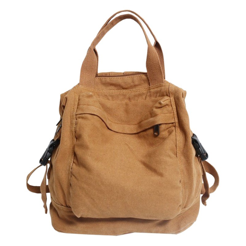 Comercio exterior de color sólido retro mochila de nylon de las mujeres japonés simple de gran capacidad estudiante de secundaria mochila estudiante universitario mochila