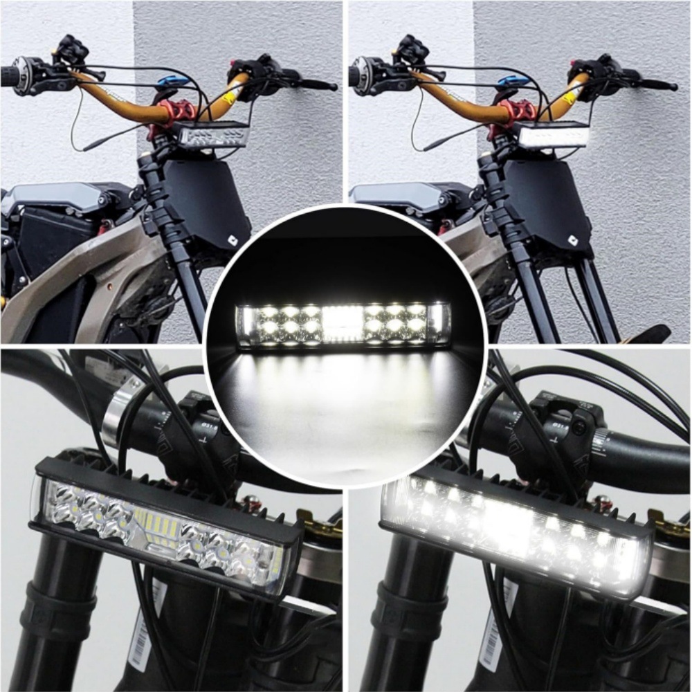 Suitable for Light Bee Sur-Ron Off-Road Electric Motorcycles, Dual-Row Three-Sided Spotlights, 12V Strong Light Waterproof Front Bumper Light