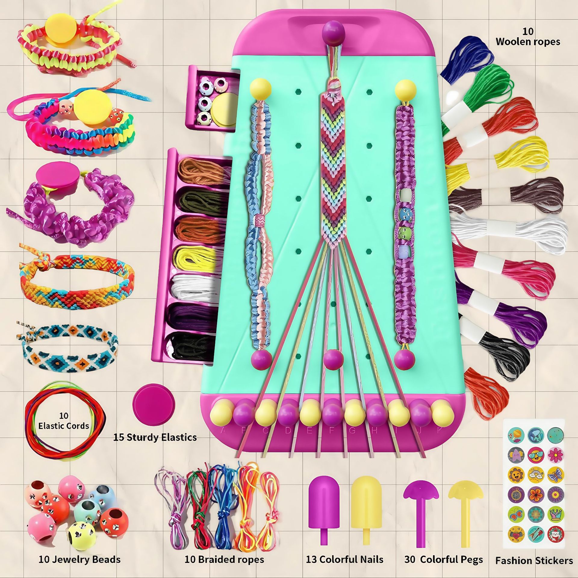 Cuerdas de brazalete para niños DIY amistía muñeca cuerda de mano joyería juguetes divertidos