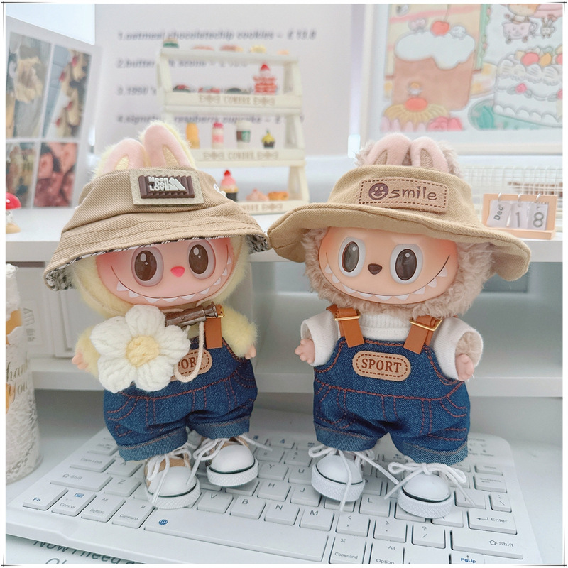 17cm布の布のlabubuの子供服のdimooのゴムの子供服のluluのブタの子供の3歳のtシャツの花のバックのズボン|undefined