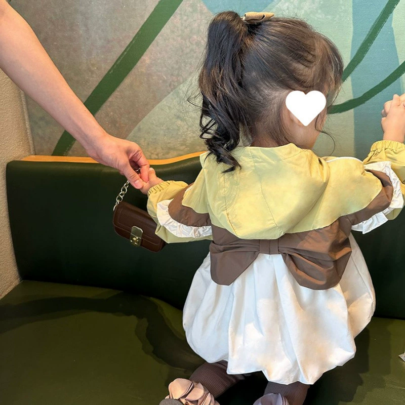 Весенне-осенняя верхняя одежда для девочек 2025 года, новый стиль, маленькая принцесса, ветровка в корейском стиле, модный весенний топ