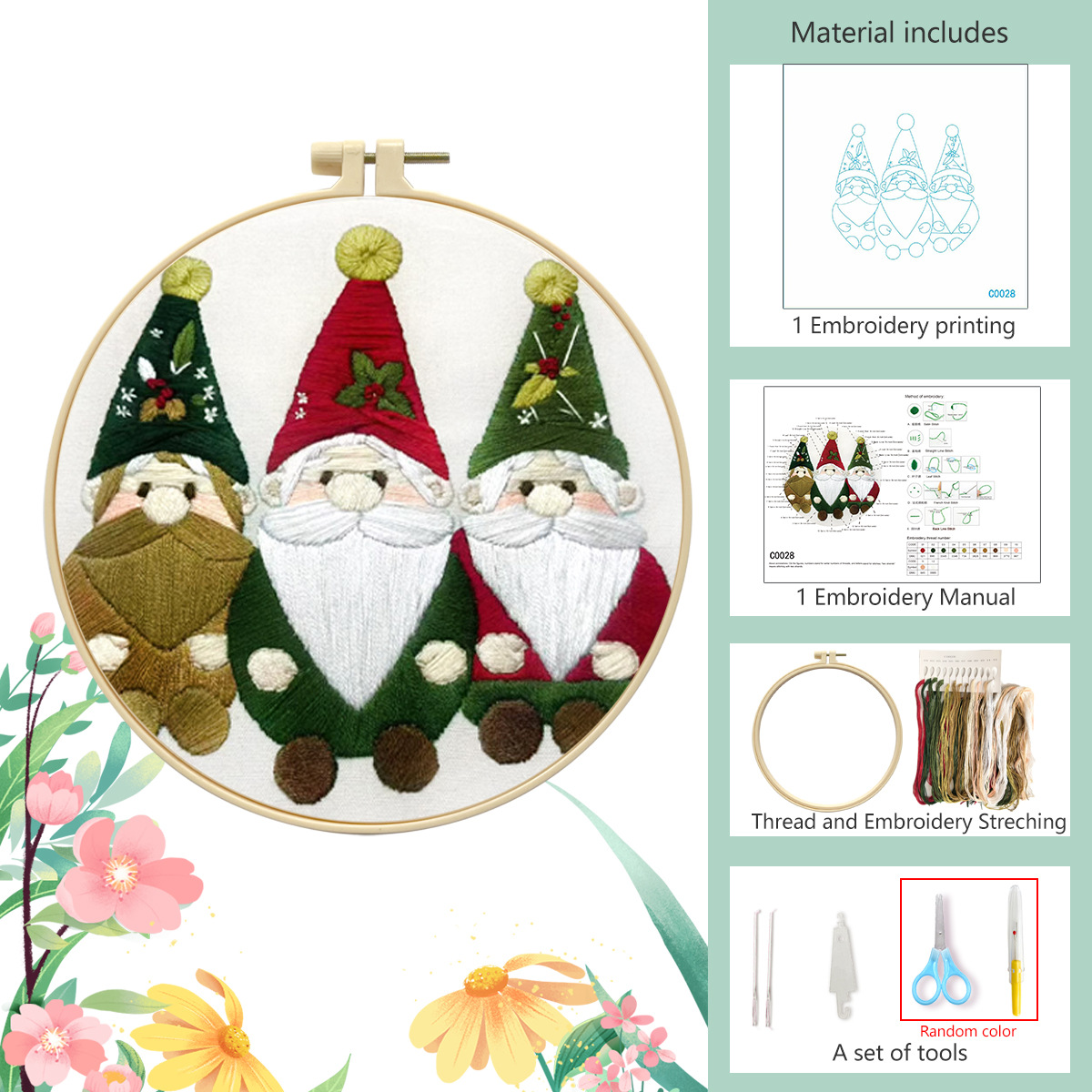 Navidad transfronteriza nuevos productos bordados DIY material de tela artesanal paquete de colgante fábrica de decoración del hogar en stock