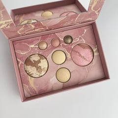 跨境高光修容定妆粉饼珠光遮瑕粉饼定妆眼影盘七色化妆品一整套