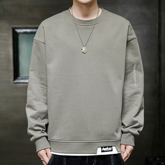 Võlts kahe kapuutsiga pluss-suuruses pikkade varrukatega meeste kevad- ja sügiskollektsiooni 2024 uue rõivabaasiga T-särk_voghion.com