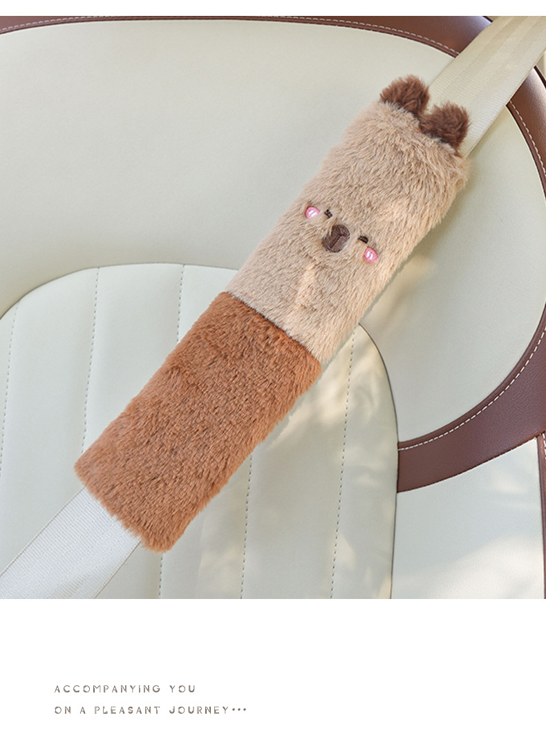 Manufacturer Customized Seat Belt Shoulder Pads Capibala Car Seat Belt Cover Plush Car Anti-Stranglehold Car Shoulder Pads